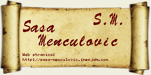 Saša Menčulović vizit kartica